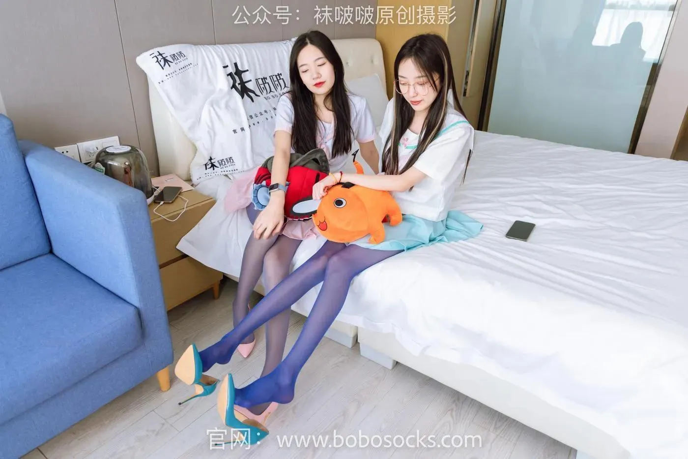 [BoBoSocks袜啵啵]NO.166 小甜豆稚予-板鞋、运动鞋、高跟鞋、白棉袜、蓝丝[1] [76P]插图